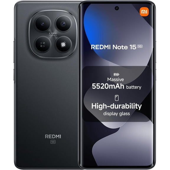XIAOMI Redmi Note 15 4G LTE (Compatible with Tmobile Mint Tello & Global) (256GB + 8GB) 6.77" 120Hz 108MP AI Camera Global Version Dual Sim Model 2510DRA23L Liberado (Black)
