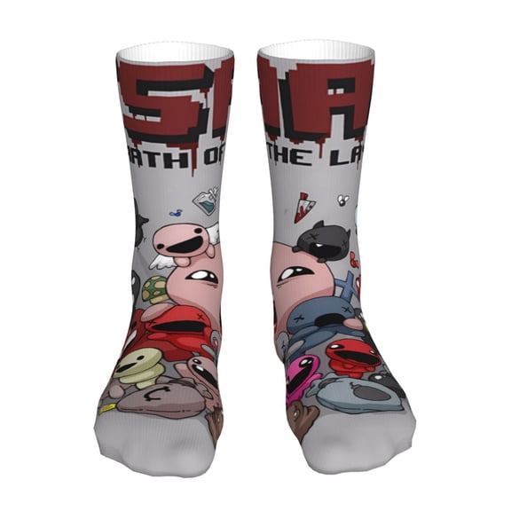 Saiise The Binding of Isaac Funny Socks Men Women Adults Novelty Graphic Crew Tube Socks Crazy Design Casual Dress Socks for Sports,Running,Travel