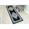 thumbnail image 6 of Glamour Hand Carved Thick Plush Pile Boho Traditional Oriental Floral Area Rug Carpet For Living Room Bedroom (Grey, 2' 6" x 3' 9" Doormat), 6 of 11