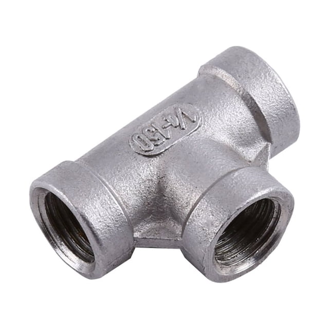 Sailing Accesorios de tubería con rosca hembra de 3 vías de acero inoxidable SS 304 - Nuevo (1/4 37 mm)