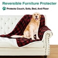 thumbnail image 4 of Waterproof Pee Proof Dog Blanket for Bed Couch Sofa, Buffalo Plaid Plush Warm Sherpa Fleece Pet Blanket for Small Puppy Dogs Cats, Durable Washable Furniture Protector, 50"X60", Red & Black, 4 of 6