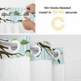 thumbnail image 2 of Easter Rabbits Foot No Hooks Shower Curtain with Snap-in Liner Spring Flowers Leaf Branches Teal Wood Shower Curtains for Bathroom, Waterproof, Easy Install, Washable 36"x72", 2 of 9