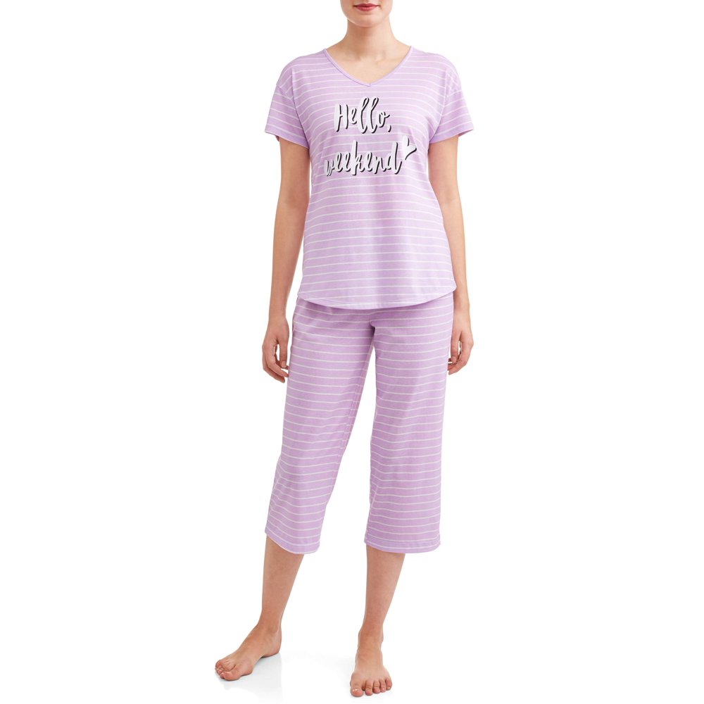 Secret Treasures - Secret Treasures Short Sleeve Capri Pajama - Walmart ...