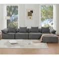 thumbnail image 7 of GNIXUU 142.0" Oversized L-Shaped Couch, Modular Sectional Sofa, 5-Seater Comfy Cloud Convertible Sleeper with Ottoman, Modern Deep Seat Couches for Living Room and Office, Chenille,Gray, 7 of 7