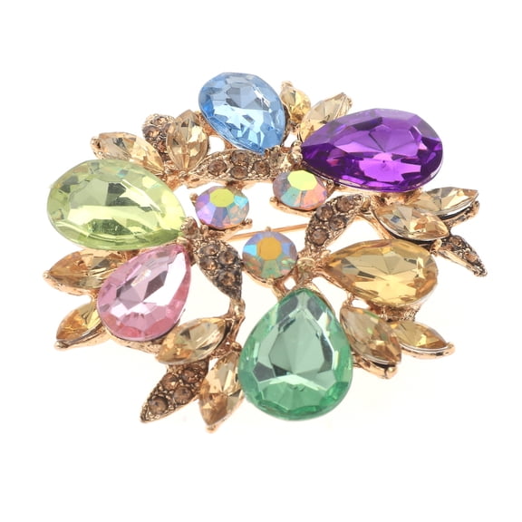 Crystal Flower Brooch