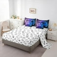 thumbnail image 6 of Feelyou Futuristic Game Controller Twin Bedding Sets 7-Piece for Kids, Purple Blue Honeycomb Bedding Comforter Set, Gaming Gamer Gamepad Reversible Sheet Sets, Luxury Bedroom Decor, 6 of 9