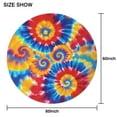 thumbnail image 6 of Colorful Tie Dye Multi Spiral Pattern Round Tablecloth 60"x60",Wrinkle Wipeable Table Cloth for Kitchen Dining Room Picnic Patio Party, 6 of 6
