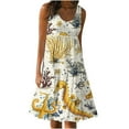 thumbnail image 2 of Teissuly Womens Fashion Holiday Summer Casual Printing Sleeveless Party Beach Loose Dress, 2 of 5