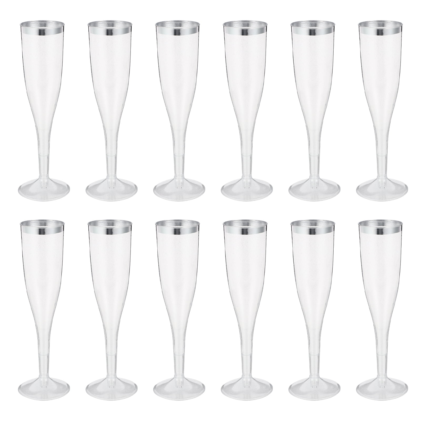 HEMOTON 12Pcs Disposable Champagne Cups Disposable Goblets Glittering