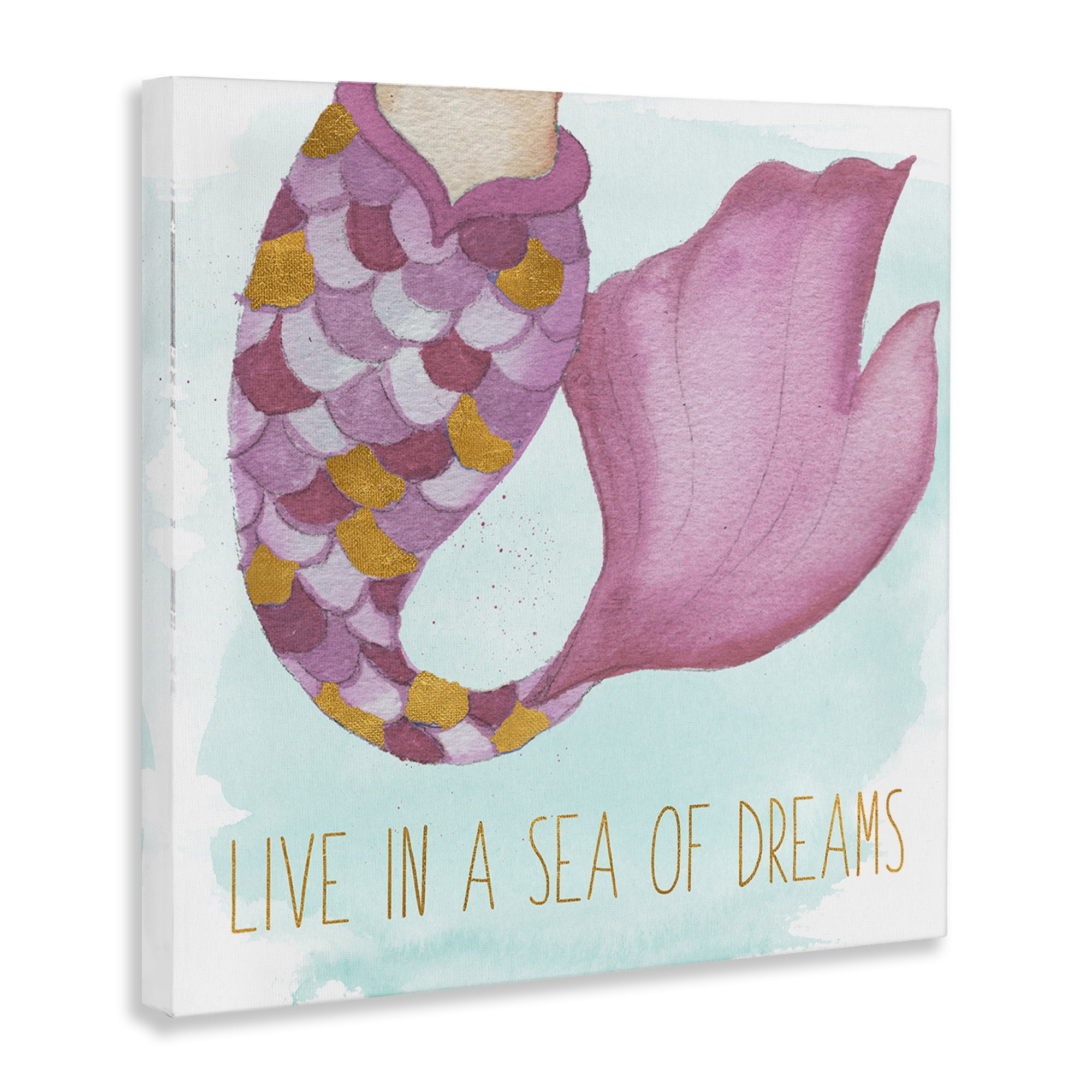 Stupell Industries Sea Of Dreams Mermaid Fantasy & Sci-Fi Painting Wrapped Canvas Art Print Wall Art, 36 x 36