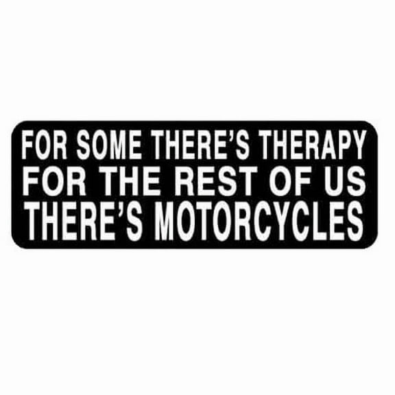 Officially Licensed: For Some There's Therapy - Motorcycle Helmet Vinyl Sticker Decal - 4"x1"