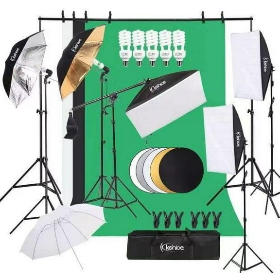 Photography Lighting Kit, Light Box Photography with Backdrap Stand, Photo Backdrops for Photo Studio Product, Portrait and Video Shooting