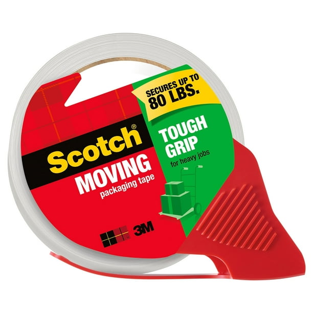Scotch Tough Grip Moving Packaging Tape, 3" Core, 1.88" x 54.6 yds, Clear MMM3500RD Walmart