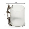 thumbnail image 2 of Modern Day Accents 6613 Trepador Chiseled Hurricane, Vase, Bowl, Aluminum, Antique Silver, Transitional, Man, Figurine, Climbing, Glam, Unique, Statement, Sculpture, Round Glass, 10.5‚Äù x 9‚Äù x 10, 2 of 3