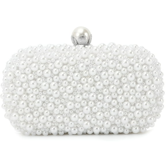 GASTROPOD 2026 New White Pearl Clutch Purses for Women Wedding Bride Pearl Evening Bag Party Clutch Wallet Tote Handbag for Weddings, Parties, Proms, Evening Events, Bridal Showers, Formal Occasions