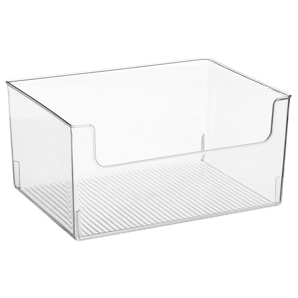mDesign Large Modern Plastic Open Front Dip Storage Organizer Bin