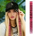 thumbnail image 3 of Tail Hair Extensions 18 Inch Stripe Printed Piece Synthetic Straight Clip In Hair Extensions For Daily Use Random Color - Hot Pink, 3 of 3