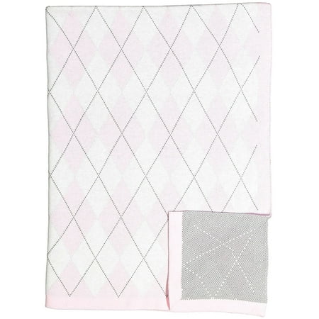UPC: 0620281019227 | 3 Stories Trading Company Argyle Knit Baby Blanket Pink
