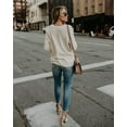 thumbnail image 5 of Women Long Sleeve Deep V Neck Knit Sweater Wrap Front Loose Tops Pullover Jumpers for Women, 5 of 6