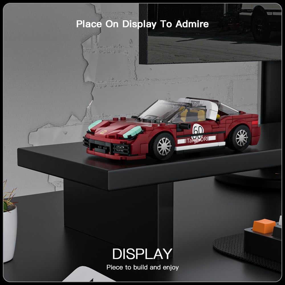 Speed Champion 911 Targa Car Building Sets with Display Case, 27060 Model Car Building Kits for Adults (362PCS)
