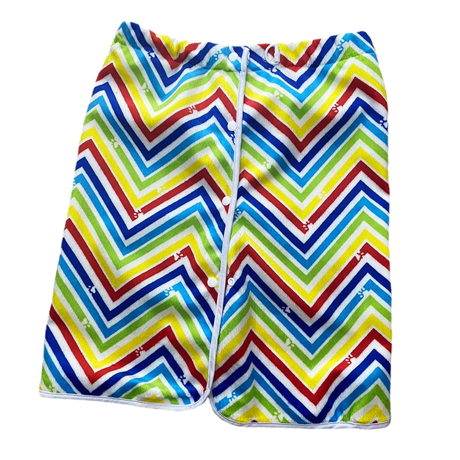 Wearable Adult Diaper Skirt ,Bed Mat ,Night Time Washable Breathable ,Adjustable Waistband, Adult Cloth Diaper Reusable for Adults Men and Women Colorful stripes XL