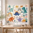 thumbnail image 5 of Boho Dinosaur Pattern on Cream Background, Playful Illustration for Dinosaur Lovers, Kids Wall Decor, Birthday Gift, Tapestry Wall Hanging for Nursery and Playroom, 5 of 7
