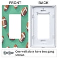 thumbnail image 3 of Yayeee Rocker Switch Wall Plate 3-Gang 6.5"x4.6" Home Decorative Outlet Cover, Green American Footballs, 3 of 6