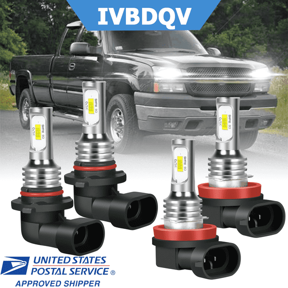For Chevy Silverado 2500 HD 2007-2021 LED Headlight Bulb 9005 High Beam H11 Low Beam Kit 2Pcs 6000K White