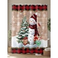 thumbnail image 4 of Red Plaid Christmas Extra Long Shower Curtain Set, Waterproof Shower Curtains for Bathroom, Snowman Xmas Tree Snowflake Gifts Wooden Washable Fabric Bath Curtain for Bathtub with Hooks 72x96 Inches, 4 of 6