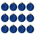 thumbnail image 4 of 12 adornos navideños de terciopelo flocado: bolas de plástico marrón de 8 cm con presillas de metal para colgar., 4 of 5