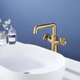 thumbnail image 3 of Double Handle Deck Mounted Industrial Pipe Bathroom Vessel Sink Faucet, 3 of 8