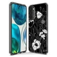 thumbnail image 3 of MUNDAZE Motorola One 5G Line Drawing Art White Floral Flowers Shockproof Clear Hybrid Protective Phone Case Cover, 3 of 5