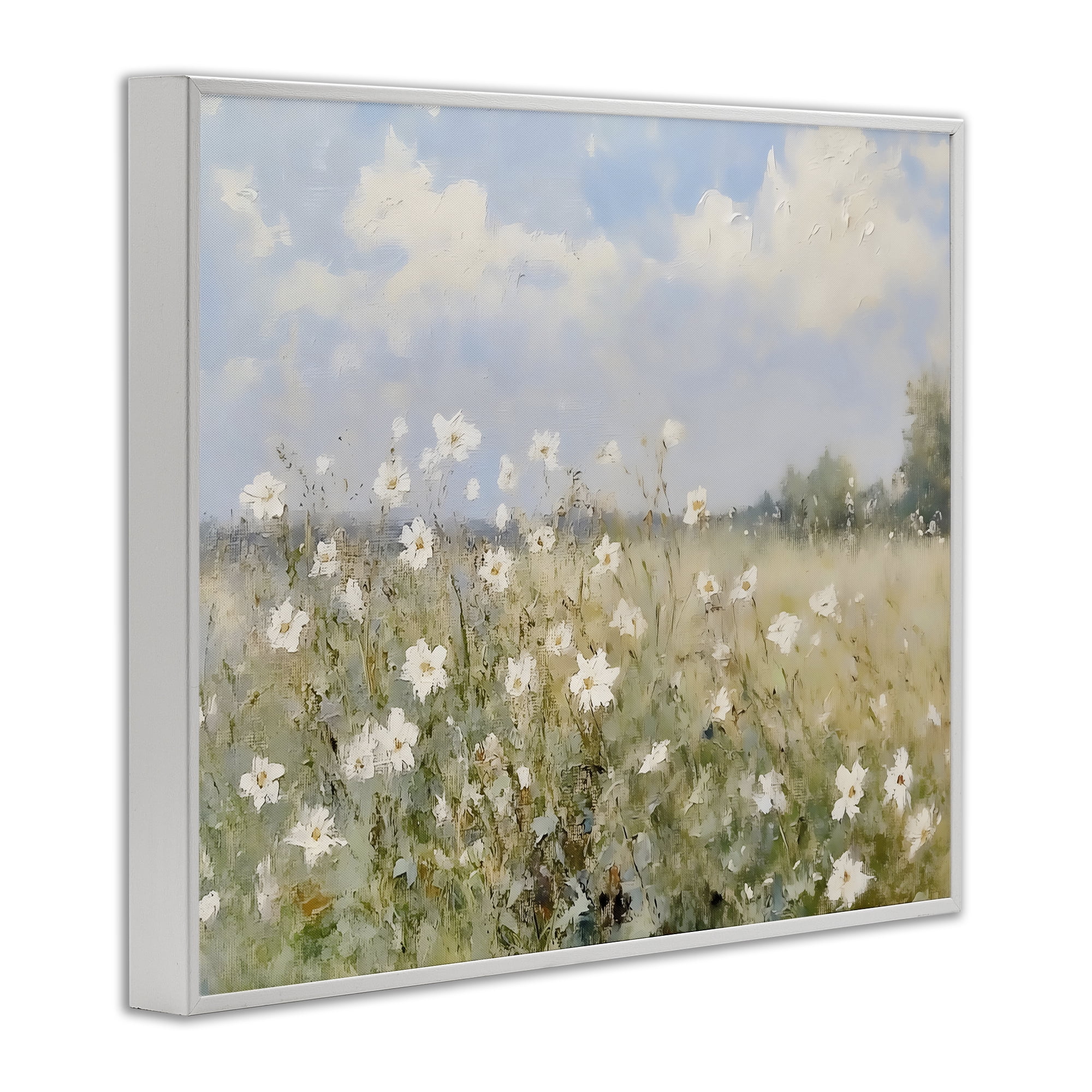 Stupell Industries Neutral Wildflower Field in Bloom White Framed Giclee Art, design by LSR Design Studio