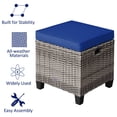 thumbnail image 6 of Vicamelia 2PCS 16" Patio Rattan Ottoman with Cushion All-Weather Footstool for Outdoor Porch Deck, Navy, 6 of 7