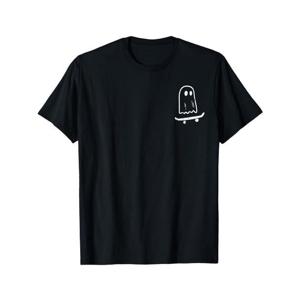 Halloween T-Shirt Ghost On Skateboard Funny Retro Costume Boys