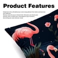 thumbnail image 2 of Flamingo Velvet Throw Covers Pillow Inserts - Set of 2 Decorative Pillows with Unique Patterns for Home Decor, Couch, Bed - 16x16, 18x18, 20x20 Inches - Soft & Cozy Cushion Inserts, 2 of 6
