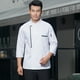 thumbnail image 2 of Chaqueta de primavera para hombre, 2 uds para proteger de manga larga, ropa de de cocina para panadería , negro se describe Blanco negro Soledad Chaquetas de cocinero, 2 of 10