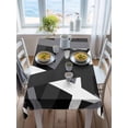 thumbnail image 3 of Gray Black Geometric Rectangle Tablecloth, Modern Art Abstract Grey Line Waterproof & StainResistant Tablecloth, Washable Oil-proof Table Cover for Dining/Party/Wedding/Camping/Buffet 60x102 In, 3 of 9