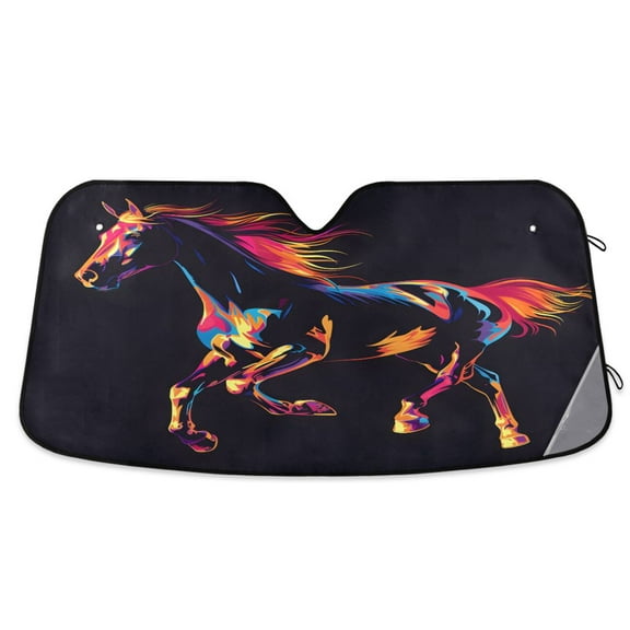 ALAZA Abstract Horse Windshield Sun Shade Car Foldable Sun Visor Block UV Rays Protector 55"x27.6"