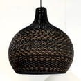 thumbnail image 6 of Arturesthome Black Pattern Basket Lampshade Vintage Rattan Pendant Light, 6 of 8