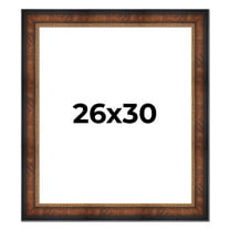 26x30 Frame Brown Walnut Gold Ornate Trim Solid Wood Plein Air Picture Frame | 3 Inch Moulding