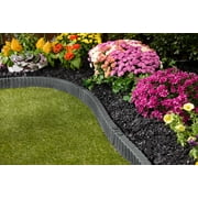 Expert Gardener 2 x 3 Gray Recycled Rubber Garden Border Landscape Edging - 8 Pack