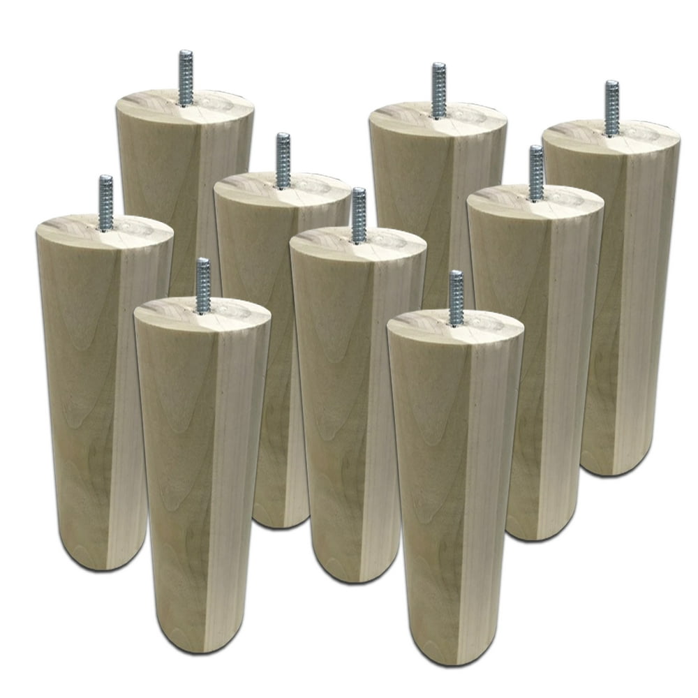 Greaton,Round Solid Wood Furniture Legs 6 inch high for Bed, Sofa