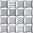 thumbnail image 2 of Lubelski Gray Geometric Square Throw Pillow Protector Case Cushion Cover Bedding Articles, 2 of 7
