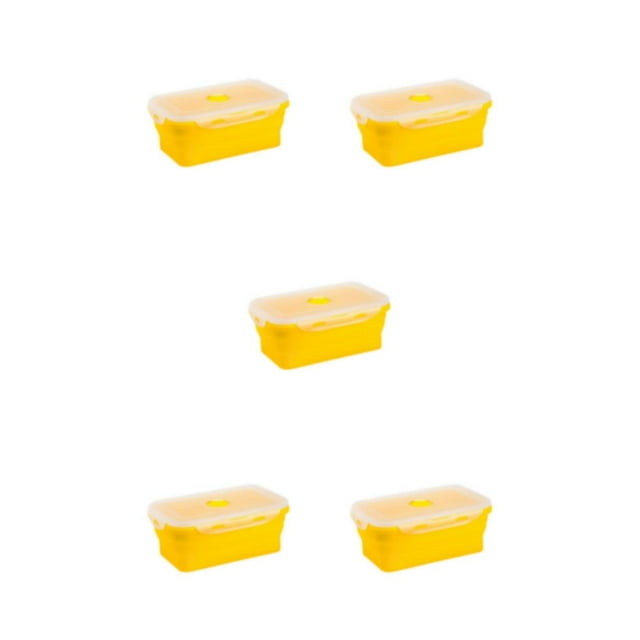 Baohd Silica Gel Convenient And Stylish Solution For Quick Lunch Break With Multiple Colors And Specifications To Choose yellow 1200ml 5Set