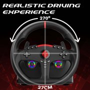 Subsonic – Superdrive 270 GT Steering Wheel - Dual stick LED racing wheel, 270° rotation, with pedals and paddle shifters. For Switch 2 / Switch, PS4, PC and Xbox – Black