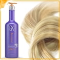 thumbnail image 4 of GK HAIR Global Keratin Miami Bombshell 24 Fl Oz Taming Blonde Purple Treatment - Hair Smoothing Toning Blowout Treatment Series Straightening Professional Results Removes Yellow Orange Brassy Tones, 4 of 7