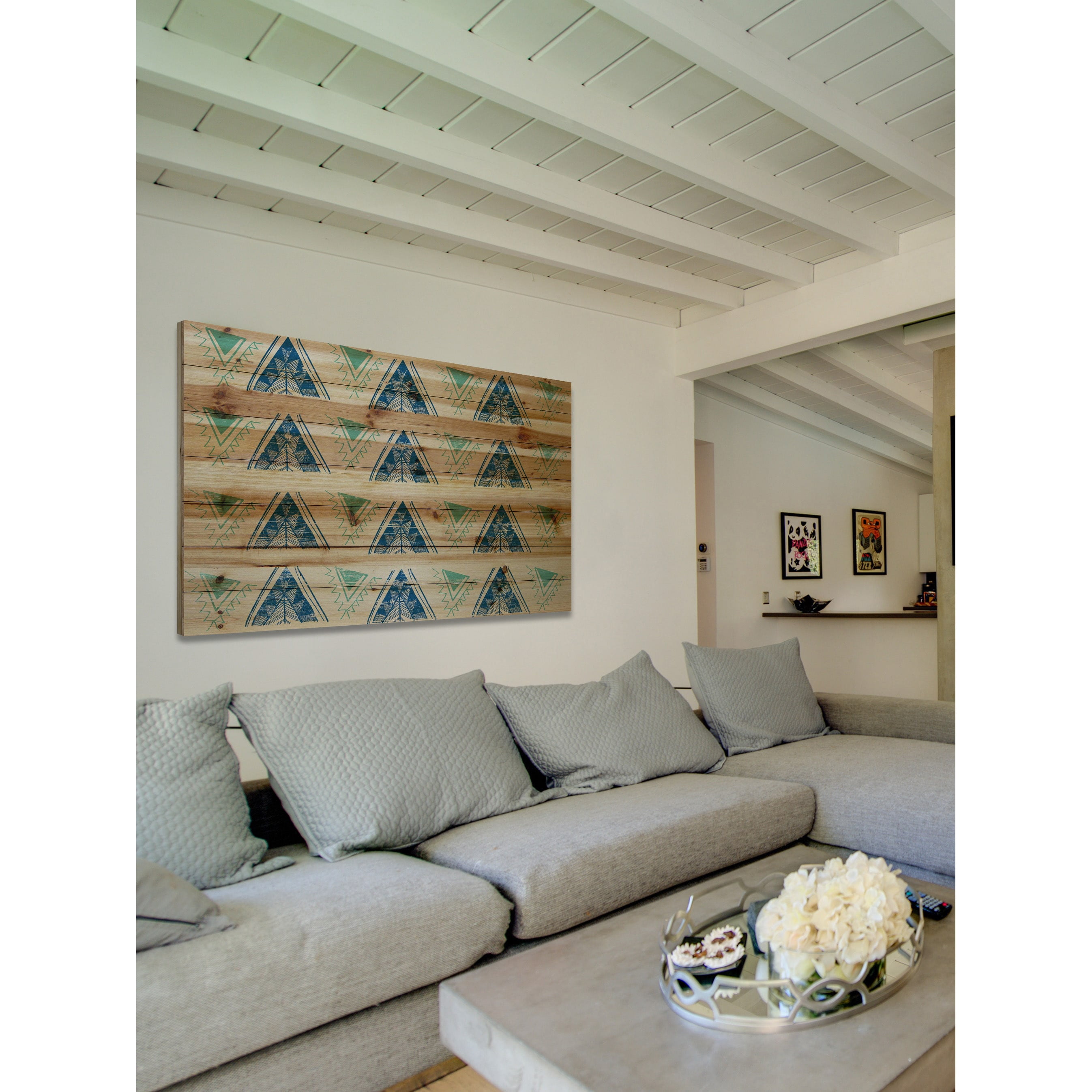Marmont Hill - "Decorative Teepees" Painting Print on Natural Pine Wood
