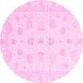 thumbnail image 1 of Ahgly Company Indoor Round Oriental Pink Traditional Area Rugs, 5' Round, 1 of 4
