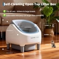 thumbnail image 3 of Self Cleaning Litter Box - Automatic Cat Litter Box with APP Control - Odor-Free Waste Disposal Includes Trash Bags - Large Waste Bin - Open-Top - for Multiple Cats - Light Grey, 3 of 9